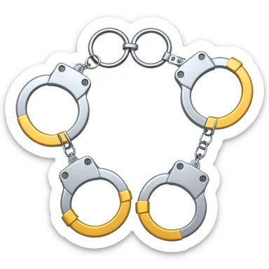 two separate broken handcuffs sticker