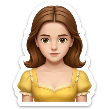 emma watson long hair as belle Cinematic Realistic sticker