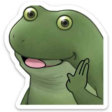 Tongue out with hands to the side sticker