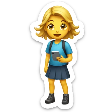 niña hablando por telefono sticker