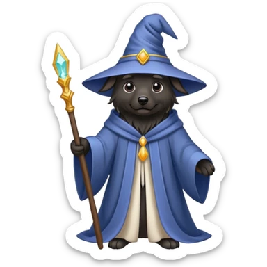 black dog Wizard sticker