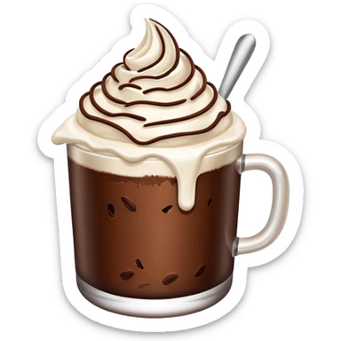 Ice Cacao with whipping cream  sticker