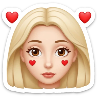 cara con ojos corazón sticker