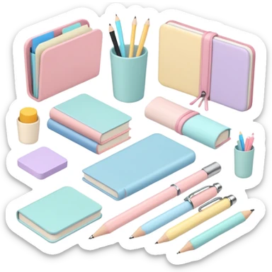 articulos de libreria aesthetic de colores sticker