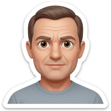 No hair White man with brown hair in his 40’s balding and no mustache or facial. sticker