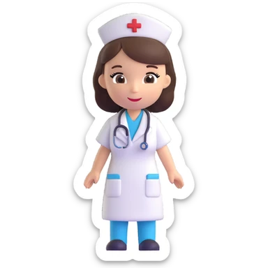 nurse character sticker