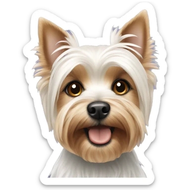 White yorkie terrier  sticker