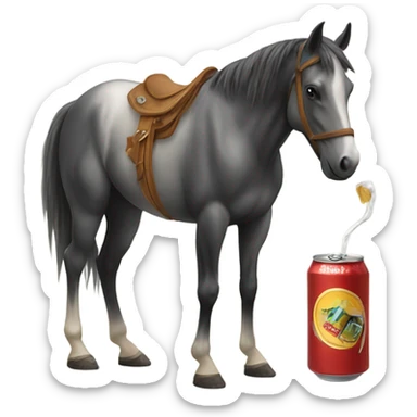 A Horse holding a beer with its hoof  sticker