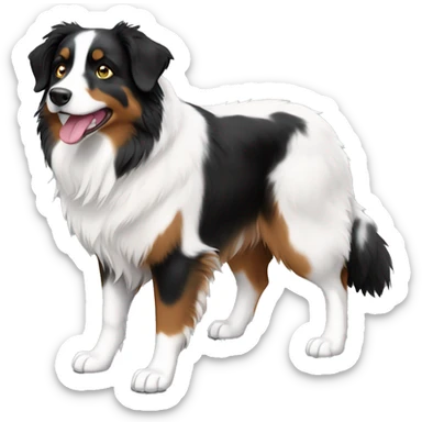 Black tricolor Australian shepherd full body sticker