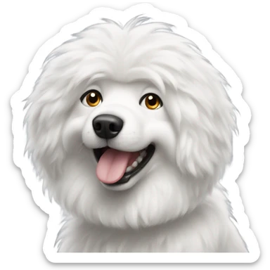 Fluffy white dog as a menace sticker