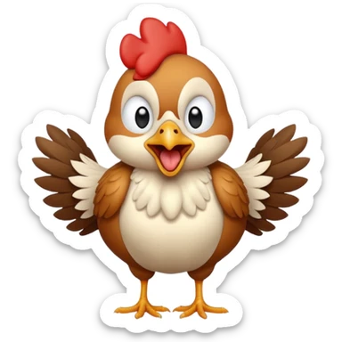 Chicken screaming sticker