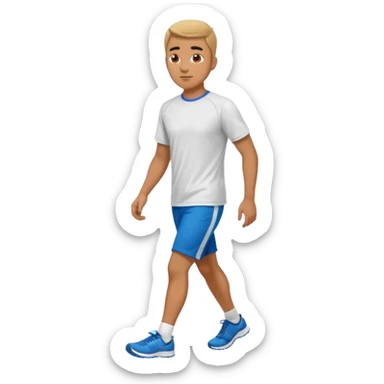 a man rucking with sport t shirt walking sticker