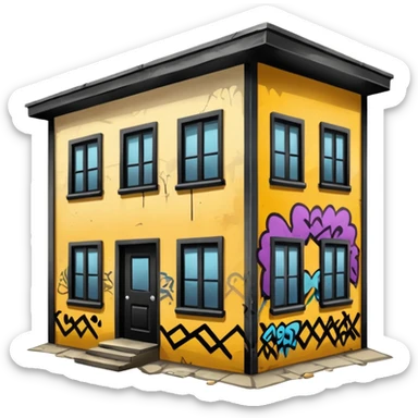 Abandoned building trap house sticker