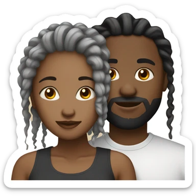 Black couple with medium  locs  sticker