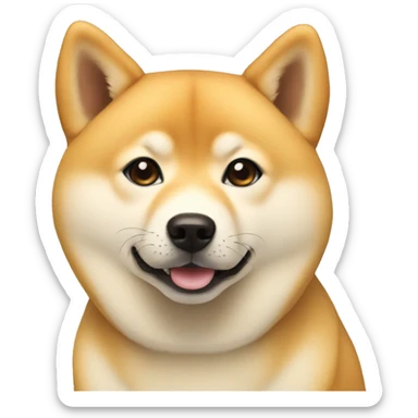 Small blonde shiba inu dog sticker