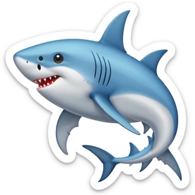 crea un tiburón con patas  sticker