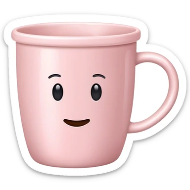 Pale pink empty ceramic coffee cup sticker