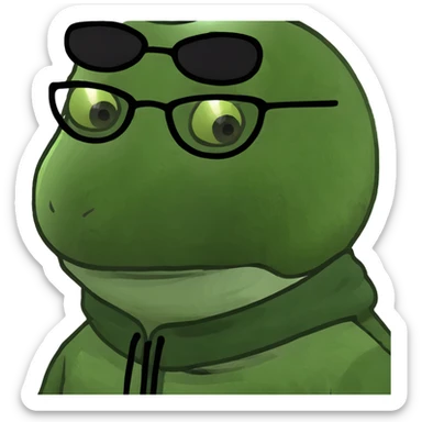 A nerd emoji wearing a ski mask sticker