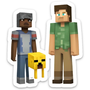 Minecraft Steve with Jordans and a Yellow Joodie sticker