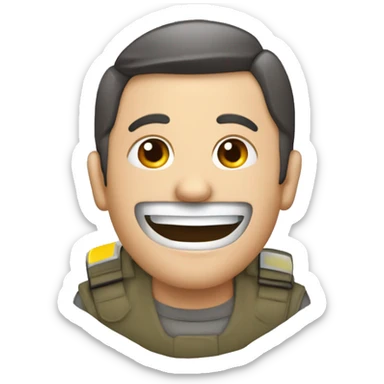 Cara de inseguridad fingiendo felicidad no disimuladamente  sticker