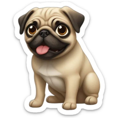 Perro pug sticker