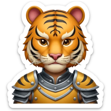 Ancient Chinese tiger warrior with traditional armor sticker