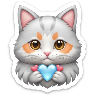 Mignon petit chaton avec des cœurs sticker