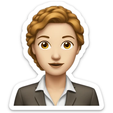 white woman with brown hair executive sticker