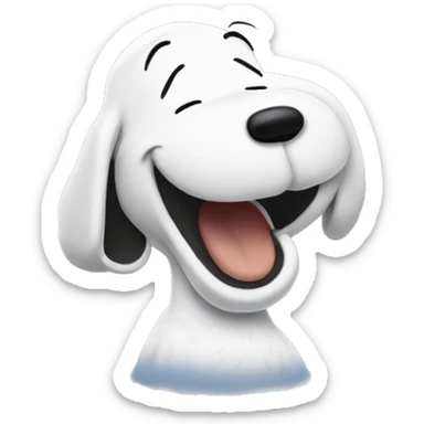 snoopy laughing face only sticker