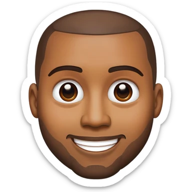 face inspired by Kanye West, smiling sticker