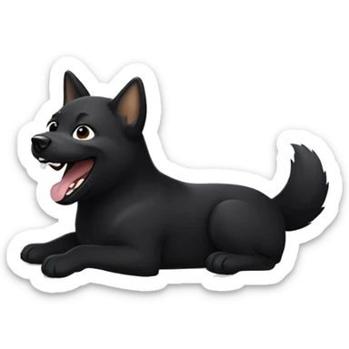 Black Shiba Inu 	rolling on the floor laughing sticker