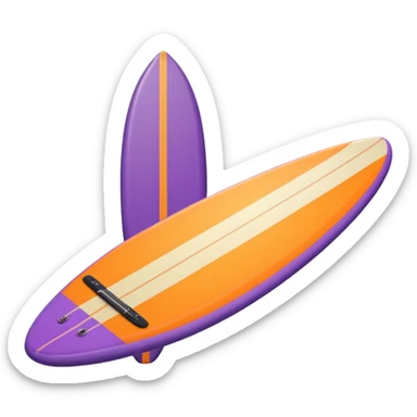 purple, orange, beige surfboard sticker