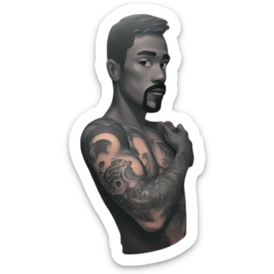 a word tatoo mans on arm sticker