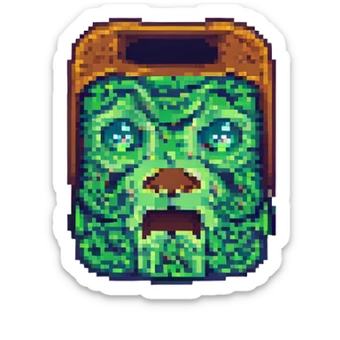 minecraft creeper face pixel art style sticker