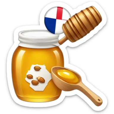 Honey pot with nuts France map logo  sticker