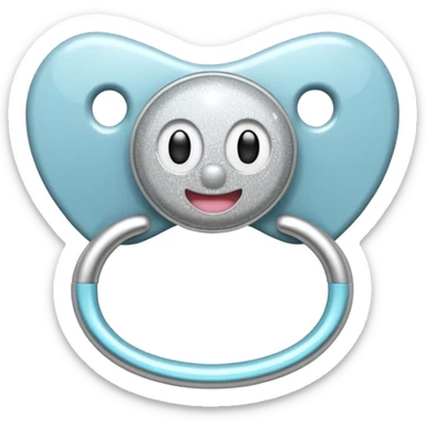 Bedazzled, silver sparkly pacifier sticker