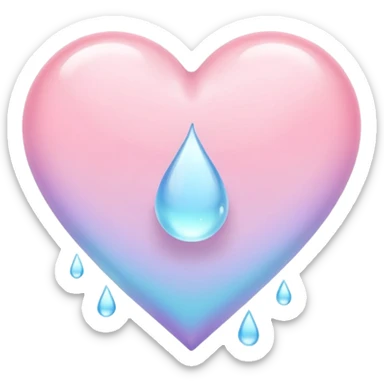 pastel heart with a gentle pastel raindrop sticker