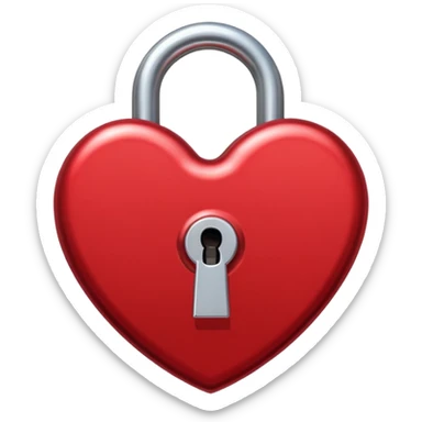 A lock in the shape and colour of a love heart sticker
