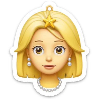 3D emoji head-only, smooth plastic, soft studio light, big round eyes, bold outline, centered, transparent bg,
Lisa Simpson, yellow skin, eight-point star hair, white pearl necklace sticker