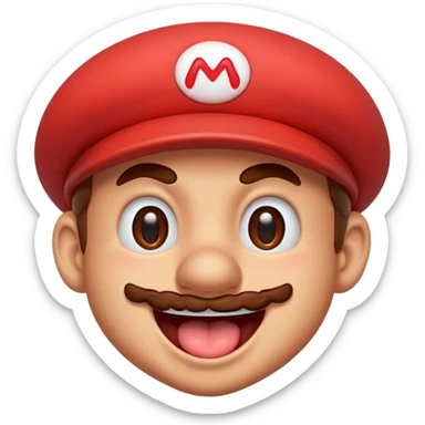 Mario blushing tongue out sweating sticker