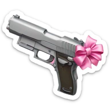 Draco gun with a pink bow on it sticker