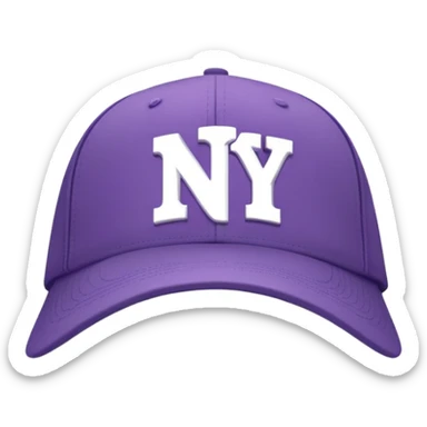purple cap with a NY logo on it sticker