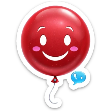 red glitter baloon chat sticker