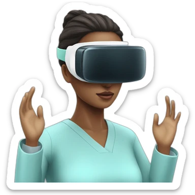 Surgeon-with-virtual-reality-display-operating-on-woman sticker