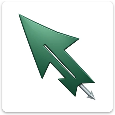 very minimalist growth chart with only a dark green arrow pointing up, white background, iOS emoji style, no bars, no smileys sticker