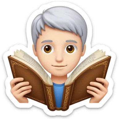 Open  book in hands sticker