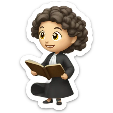 Elisabeth Borne reading the Torah sticker