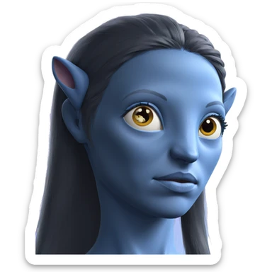 blue skinned girl portrait sticker