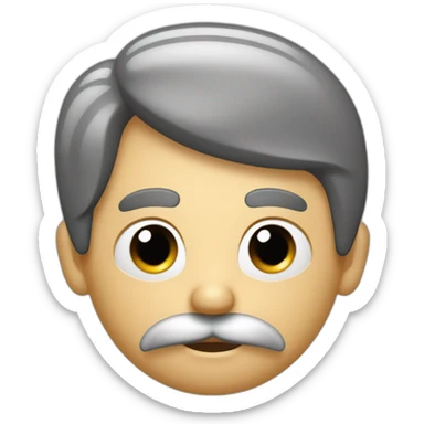 Un homme avec les cheveux noir et palqués et une petite moustache carré sticker