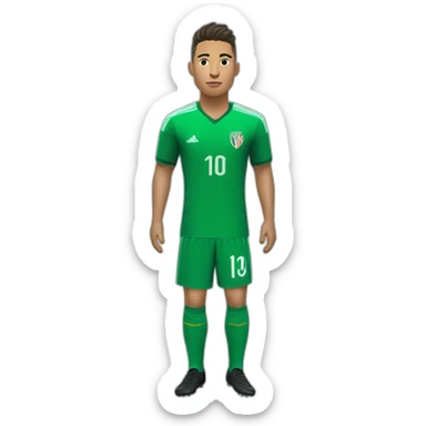 Sebastian driussi wearing a green soccer jersey sticker